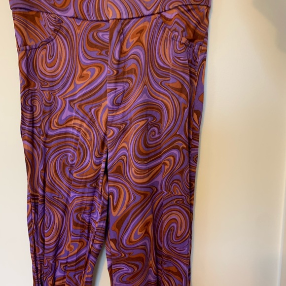Zara swirl flare pants. Purple and orange starry night pattern. - Picture 4 of 5